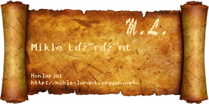 Mikle Lóránt névjegykártya