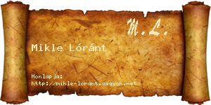 Mikle Lóránt névjegykártya