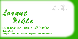 lorant mikle business card